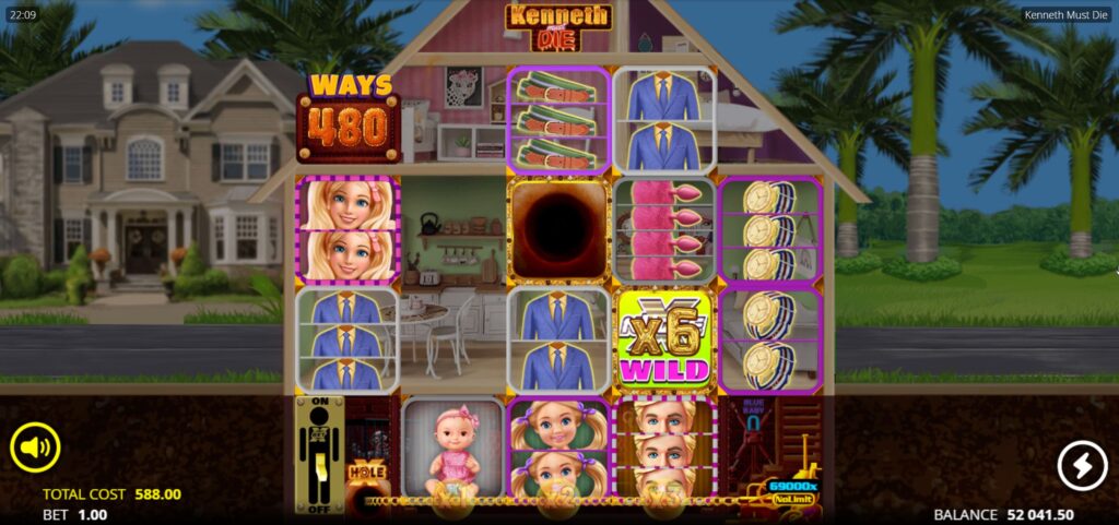 xHole feature activation in Kenneth Must Die slot sucking in surrounding symbols