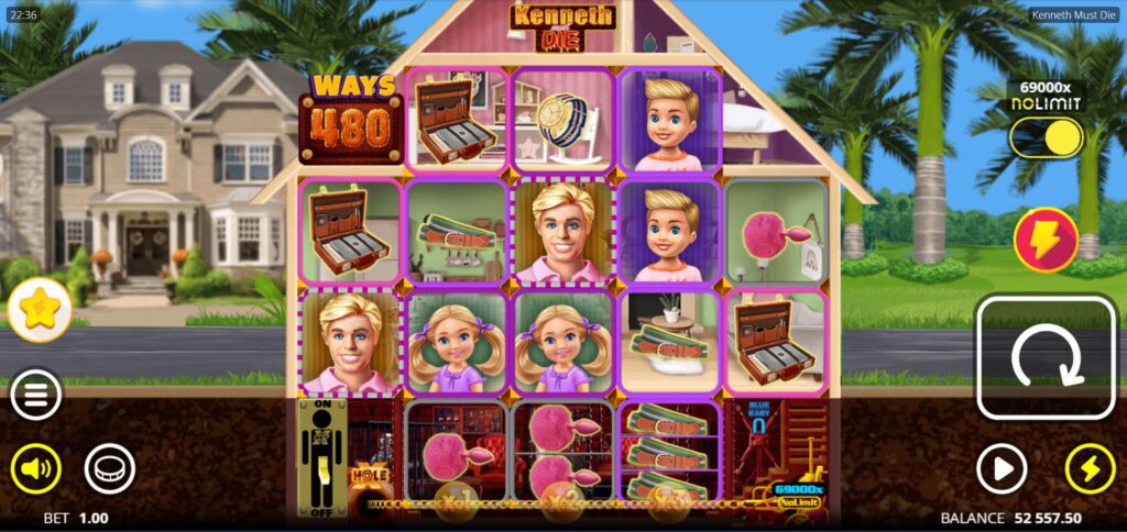 Kenneth Must Die slot: Reels Screen
