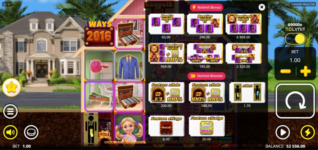 Bonus Buy Menu Screen